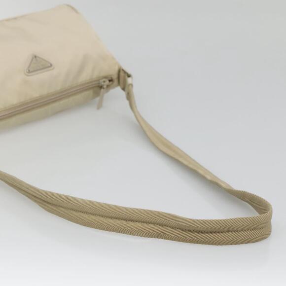 PRADA Shoulder Bag Nylon Beige Silver - Picture 7 of 12